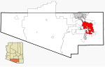 Pima County Incorporated and Unincorporated areas Tucson highlighted